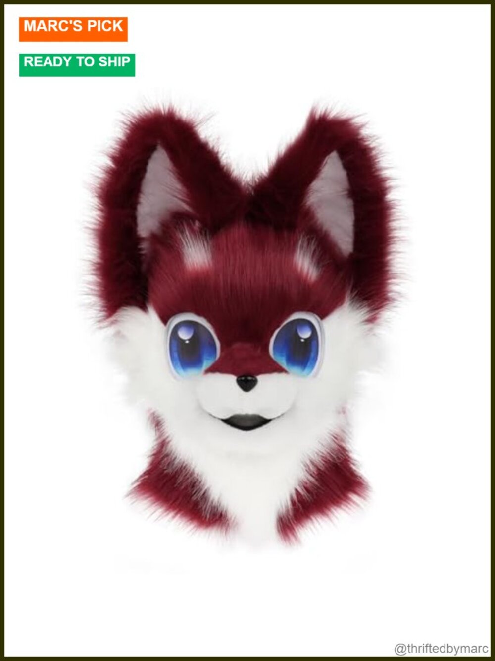 Plush Therian Dog Mask Fursuit Realistic Faux Fur Cosplay Costume Accessory